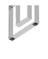 Console Table Stainless Steel Glass, Meal side table silvery Clear bs-02 s