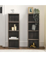 8-Tier Media Tower Rack, Cd Dvd Slim Storage Cabinet with Adjustable Shelves, Tall Narrow Bookcase Display Bookshelf for Home Office, Multi-functional