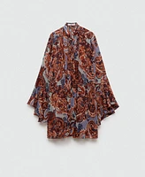 Mango Women's Ruffled Paisley-Print Dress