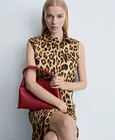 Mango Women's Leopard-Print Shirt Dress