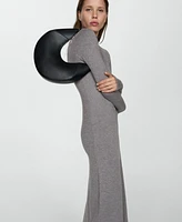 Mango Women's Knitted Perkins Neck Dress