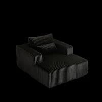 Streamdale Furniture 62.5-Inch Corduroy Sponge Sofa Lounge Chair, No Assembly Required, Fluffy Modern Sleeper Chair for Indoor Living Room Bedroom