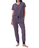 Tommy Hilfiger Women's Printed Short-Sleeve Tee & Jogger Set