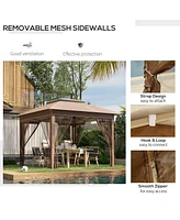 12' x 12' Pop Up Canopy Tent with Netting and Carry Bag, Instant Sun Shelter with 137 sq.ft Shade, Tents for Parties, Height Adjustable, for Outdoor,