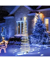 Yescom Twinkle 6Ft Spiral Christmas Tree Light 182 LEDs 8 Model Outdoor Patio Yard Holiday Party Decoration Warm White