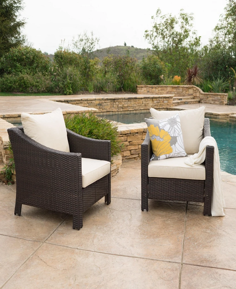 Simplie Fun Water-Resistant Wicker Club Chairs With Curved Arms For Outdoor Comfort And Style