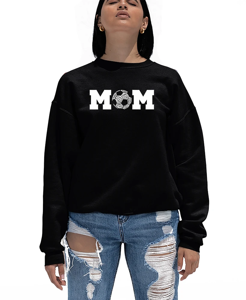 La Pop Art Women's Soccer Mom Word Crewneck Sweatshirt