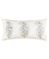 Levtex Kamira Paisley Embroidered Decorative Pillow, 12" x 24"