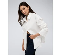 Kenneth Cole Women's Oversized Button-Front Boyfriend Shirt