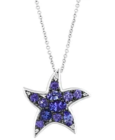 Effy Tanzanite (2-1/20 ct. t.w.) & Diamond Accent Starfish 18" Pendant Necklace in Sterling Silver