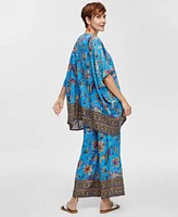 Jm Collection Womens Printed Open Front Kimono Pull On Pants Created For Macys