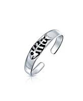 Bling Jewelry Nautical Fish Bone Thin Midi Band Toe Ring Oxidized Silver Sterling