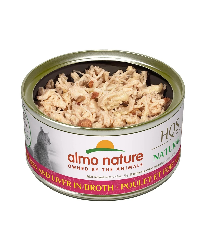 Almo Nature Hqs Natural Cat 24pk (2.47oz): Chicken & Liver In Broth