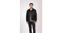 Furniq Uk Men's Leather Jacket, Black, Created for Macy's