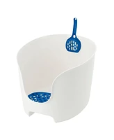 Richell Paw Trax: High Wall Litter Box - White/Blue