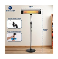 SereneLife Stand Patio Heater, Height Adjustable, with Remote Control