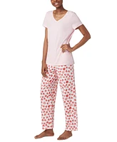 Hue Women's Solid Short-Sleeve Shirred Pajama Tee