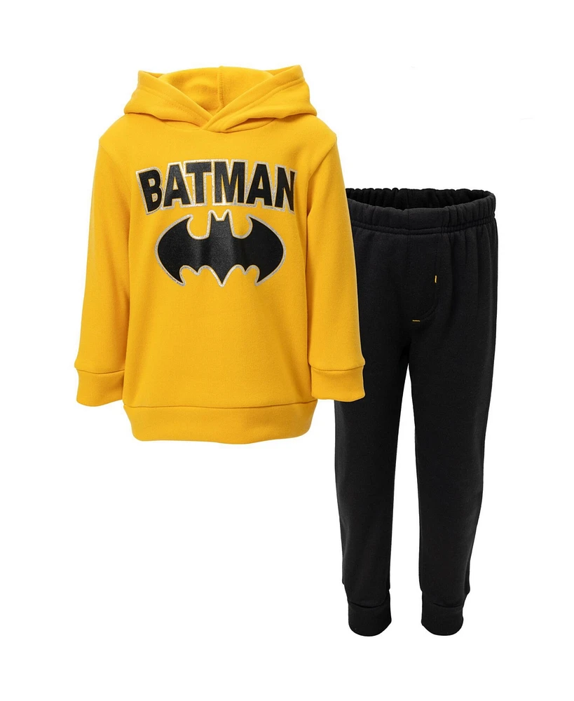 Dc Comics Toddler Boys Justice League Batman Fleece Pullover Hoodie and Pants Outfit Set to