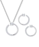 2-Pc. Set Diamond Circle Pendant Necklace & Matching Circle Stud Earrings (1/3 ct. t.w.) in Sterling Silver