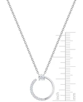 2-Pc. Set Diamond Circle Pendant Necklace & Matching Circle Stud Earrings (1/3 ct. t.w.) in Sterling Silver