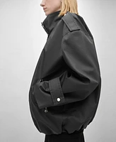 Mango Women's Oversize Button Down Parka
