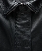 Mango Women's Oversize Leather Jacket