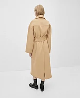 Mango Women's Woolen Coat With Belt