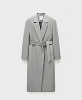 Mango Women's Long Belted Coat