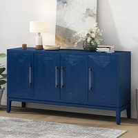 Streamdale Furniture Versatile Four-Door Sideboard with Brushed Doors and Fir Veneer, Featuring Elegant Handles, Perfect for Various Spaces.