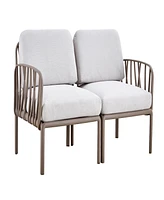 Patio indoor/ outdoor garden single sofa armchairs plastic with soft cushion Weather waterproof chair Sectional Furniture for Balcony Garden Pool Lawn
