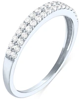 Forever Grown Diamonds Lab-Grown Two-Row Diamond Ring (1/3 ct. t.w.) 10k White Gold