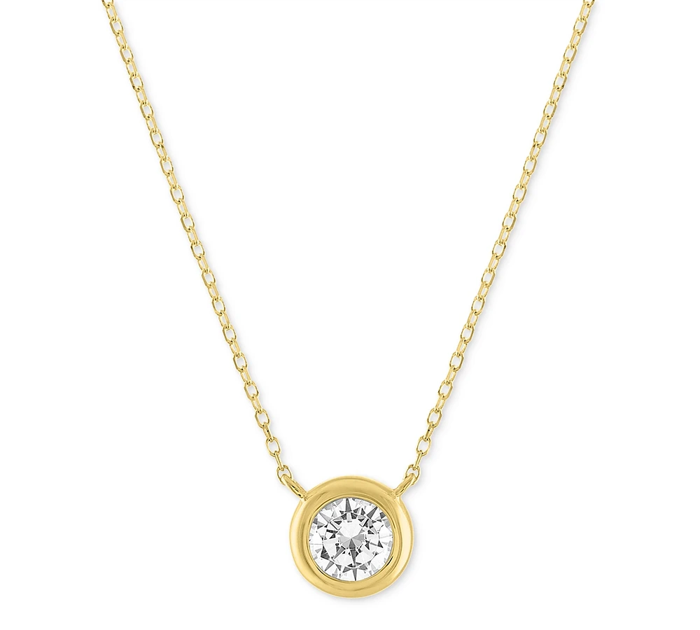 Forever Grown Diamonds Lab-Grown Diamond Bezel Necklace (1/3 ct. t.w.) in 10k Yellow Gold