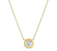 Forever Grown Diamonds Lab-Grown Diamond Bezel Necklace (1/3 ct. t.w.) in 10k Yellow Gold