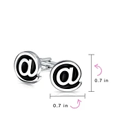 Bling Jewelry Computer Text Geek Symbol Black At Cufflinks Stainless Steel