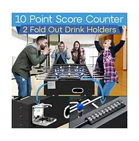 SereneLife 48" Competition Foosball Table for Home and Game Room with 2 Balls and 2 Cup Holders (Black)