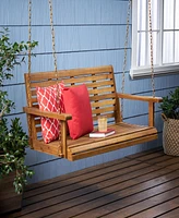Tasmania Acacia Wood Porch Swing: Durable, Spacious, And Serene