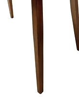 Indoor Wood Dining Set, Dining Chairs Set of 6 (Cream)+ Dining Table (Walnut)