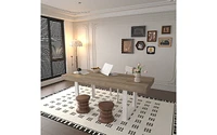 Extendable Dining Room Table for 6 8 10, Modern Farmhouse Wooden Kitchen Expanding Table, Long Large Expandable Dining Room Conference Table