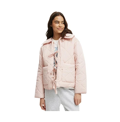 Women's Cotton On Quilted Tie Up Jacket