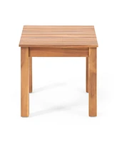 Streamdale Furniture Acacia Wood Slat-Top Side Table: Minimalist Elegance For Outdoor Spaces