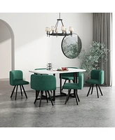 Modern 7 Pieces Dining Table Set, Rectangle Dining Table with 6 Chairs for Dining Room, Kitchen