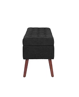 Storage Bench with Storage Bench for Bedroom End of Bed Bench Foot of Bed Bench Entryway Bench Storage Ottoman Bench 43.7" W x 18.1" D Black