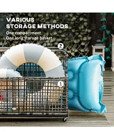 Patio Wicker Pool Float Caddy with Wheels