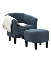 Convenience Concepts 27.75" Polyester Roosevelt Accent Chair with Ottoman