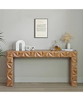 Simplie Fun Modern Geometric Wooden Console Table