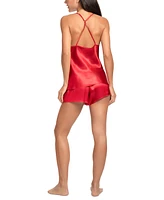 Linea Donatella Women's Satin Lace-Trim 2pc. Cami & Short Set