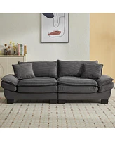 Streamdale Furniture Corduroy Sofa Sleeper Couch Loveseat Sofa with Pillows Comfy Upholstered Deep Seat Sofa for Bedroom, Living Room, Apartment, Offi