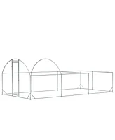 Large Chicken Coop Metal Chicken Run for Chickens with Waterproof and Anti-uv Cover, Dome Shaped Walk in Fence Cage Hen House for Outdoor and Yard Far