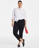 On 34th Women's Solid Ponte Mid-Rise Ankle Pants, Exclusively at Macy's