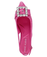 Anne Klein Women's Kenni Embellished Buckle Slingback Flats